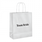 180mm Team Bride Printed Carrier Bag - White