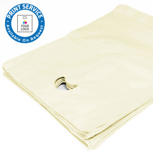 15x18in Ivory Polythene Carrier Bags