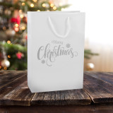 250mm White Merry Christmas Gift Bags