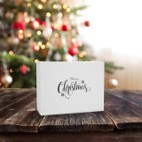 Merry Christmas White Gift Box 120mm