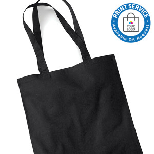 Black Cotton Bags Long Handles