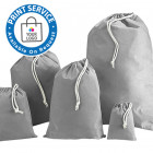 300mm Grey Cotton Drawstring Bags 