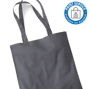 Grey Cotton Bags Long Handles