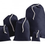 Navy Cotton Drawstring Bags