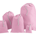 Pink Cotton Drawstring Bags