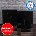 250mm Black Gloss Paper Carrier Bags