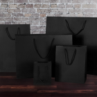 400mm Black Matt Laminated Paper Carrier Bags