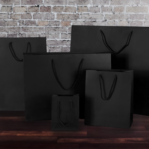 400mm Black Matt Laminated Paper Carrier Bags