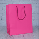 Fuchsia Matt Paper Carrier Bags