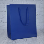 Reg Blue Matt Paper Carrier Bags