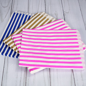7x9in Candy Striped Paper Bags