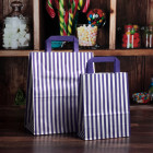 180mm Purple Striped Paper Carrier Bags