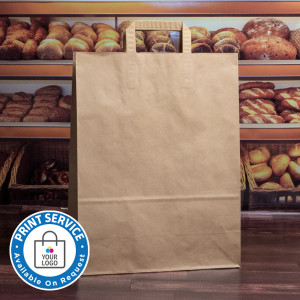 320mm Brown Paper Carrier Bags Internal Handles