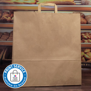 450mm Brown Paper Carrier Bags Internal Handles