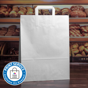 320mm White Paper Carrier Bags Internal Handles