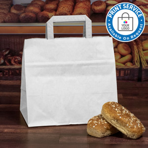 260mm White Wide Based Paper Carrier Bags
