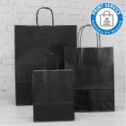 190mm Black Twisted Handle Paper Carrier Bags