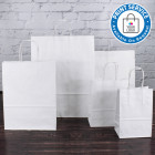 140mm White Twisted Handle Paper Carrier Bags