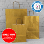 180mm Gold Twisted Handle Paper Carrier Bags