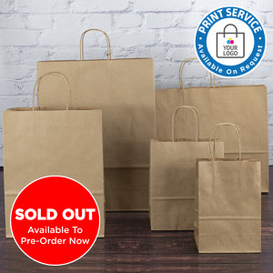 400mm Brown Twisted Handle Paper Carrier Bags