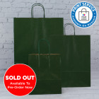 180mm Dark Green Twisted Handle Paper Carrier Bags