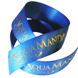 Aqua Printed Ribbon