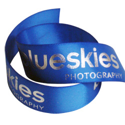 blueskies photography printed ribbon