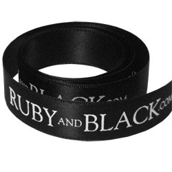 Luxury double faced satin black printed ribbon